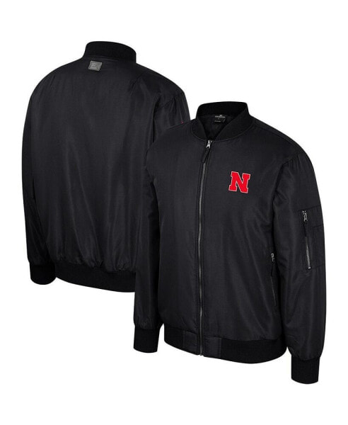 Men's Black Nebraska Huskers Full-Zip Bomber Jacket