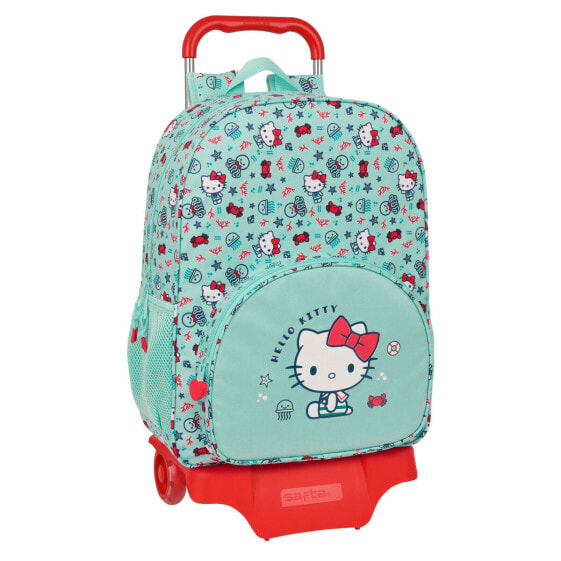 Школьный рюкзак с колесиками Hello Kitty Sea lovers бирюзовый 33 x 42 x 14 cm