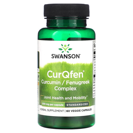 CurQfen Curcumin/Fenugreek Complex, Standardized, 500 mg, 60 Veggie Capsules