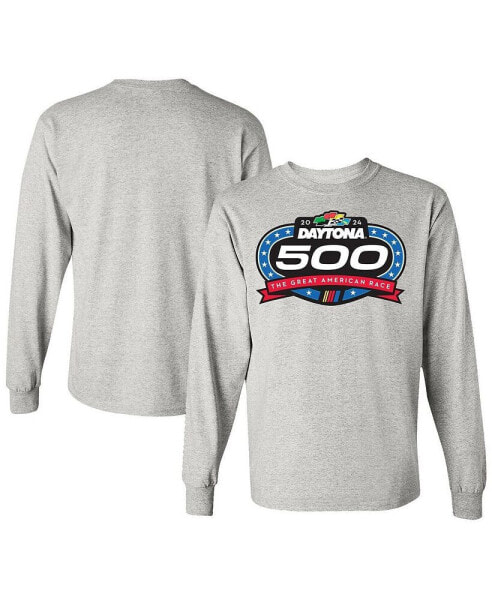 Men's Gray 2024 Daytona 500 Logo Long Sleeve T-shirt