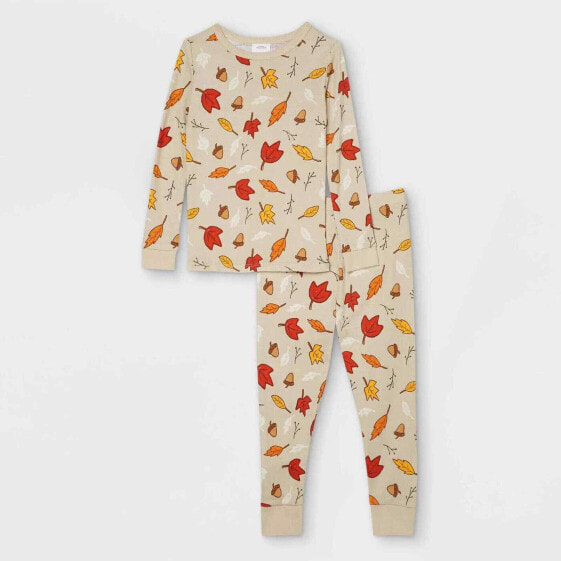 Toddler Baby Fall Leaf Print Suit - Oatmeal Size 18M