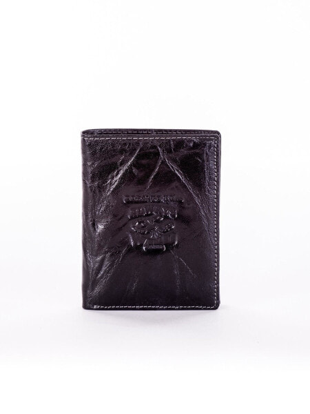 Мужское портмоне кожаное черное вертикальное без застежки  Portfel-CE-PR-N4-BC.18-czarny Factory Price