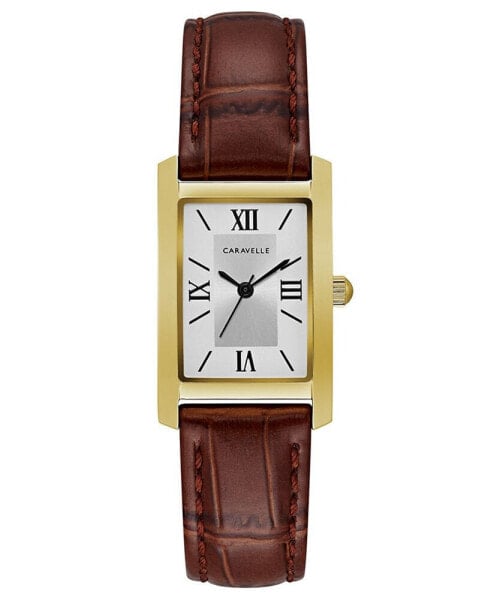 Часы и аксессуары Caravelle Женские наручные часы 21x33 мм коричневого кожаного ремешка