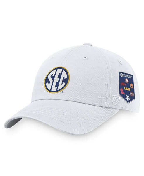 Men's White SEC Banner Adjustable Hat