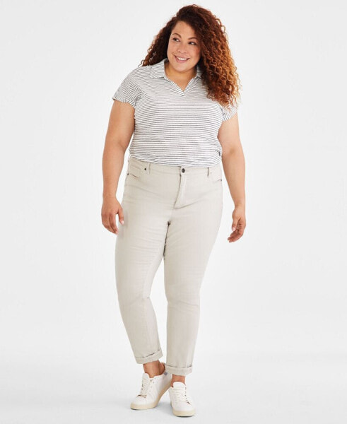 Plus Size High-Rise Straight-Leg Pants, Created for Macy's