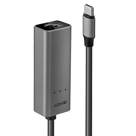 Lindy USB 3.1 Type C to 2.5G Ethernet Converter - Wired - USB Type-C - Ethernet - 2500 Mbit/s - Silver