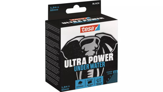 Tesa Ultra Power Under Water, Black, Repairing, Caotchouc, Metal, PVC, Rough, Smooth, 33 N/cm