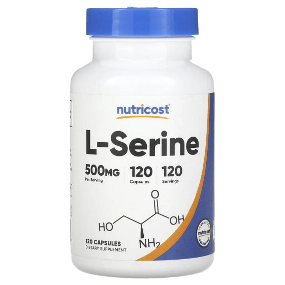 Аминокислоты Nutricost L-серин, 500 мг, 120 капсул