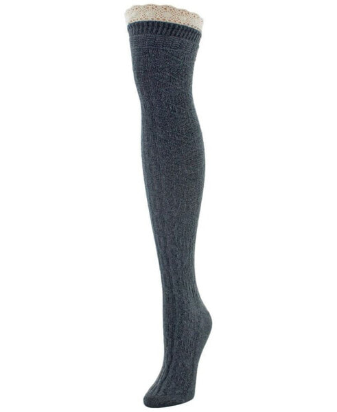 Women's Diamond Crochet Over The Knee Socks