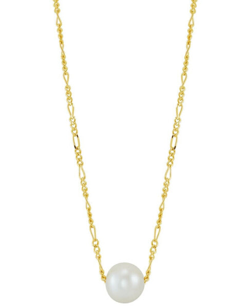 Cultured Freshwater Pearl (8mm) Solitaire 18" Pendant Necklace in 14k Gold-Plated Sterling Silver