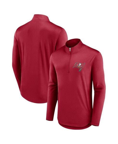 Men's Red Tampa Bay Buccaneers Tough Minded Quarter-Zip Top