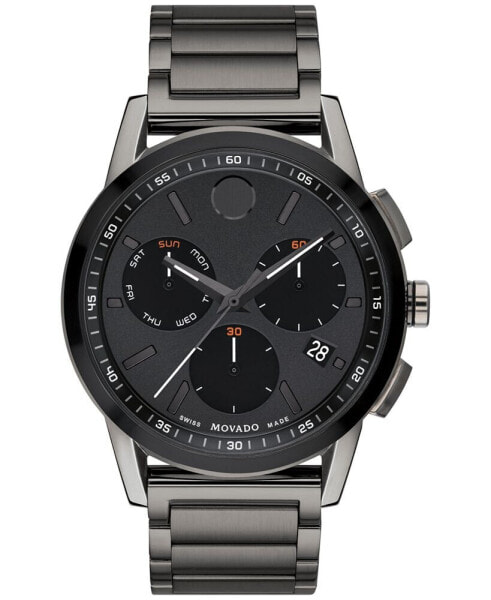 Men's Swiss Chronograph Museum Sport Gray PVD Bracelet Watch 43mm