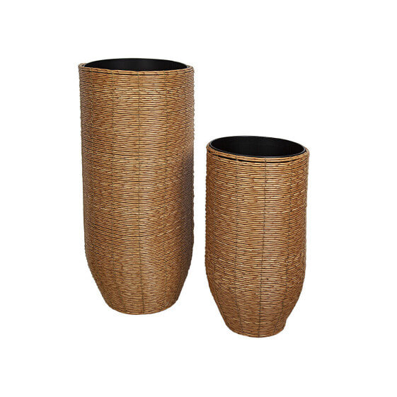 Set of Planters Romimex Natural wicker (2 Pieces)