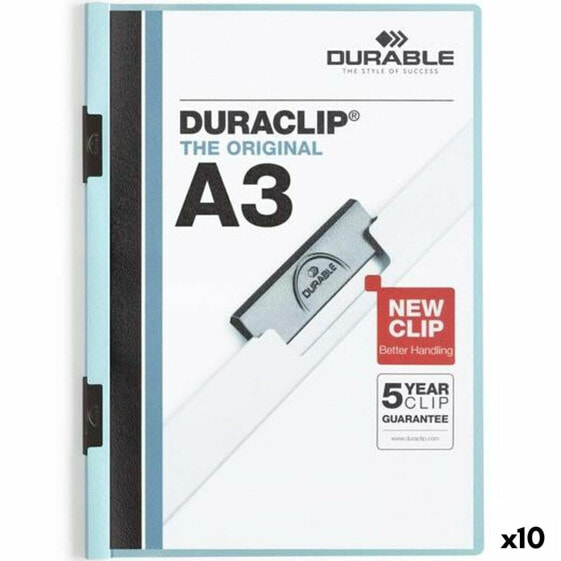 Document Folder Durable Duraclip 60 Blue Transparent A3 (10Units)