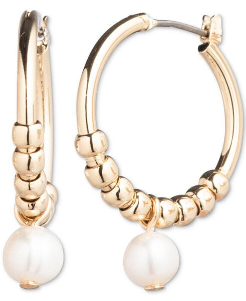 Серьги Ralph Lauren Gold-Tone Pearl Hoops