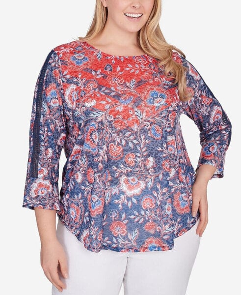 Plus Size Independence Chevron Top