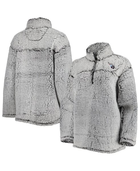 Women's Gray Tennessee Titans Sherpa Quarter-Zip Jacket