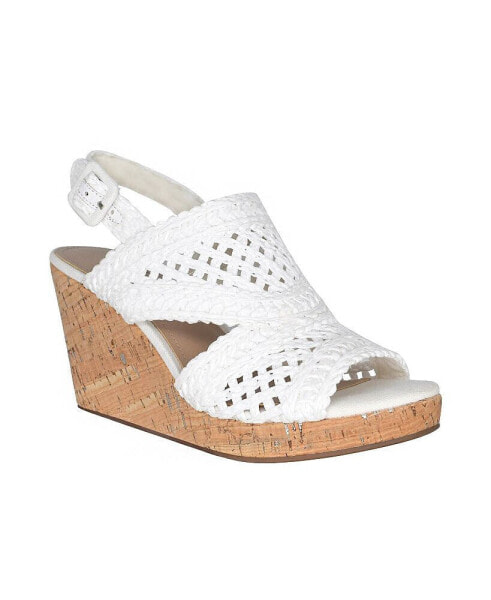 Women's Teangi Raffia Slingback Platform Wedge Sandals