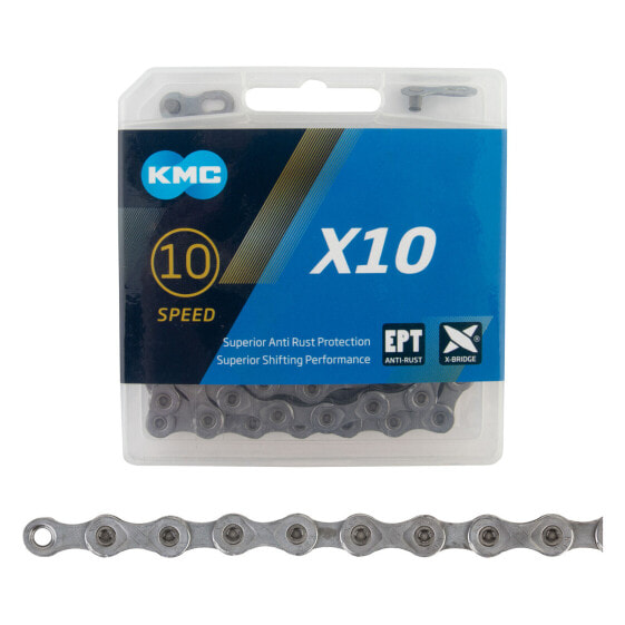 KMC X10 EPT Chain - 10-Speed, 116 Links, Gray