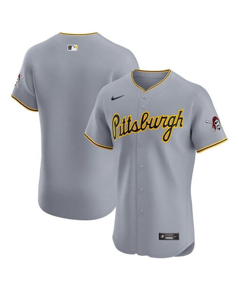 Men's Gray Pittsburgh Pirates Road Vapor Premier Elite Patch Jersey