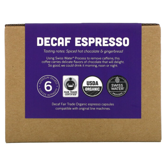 Decaf Espresso, Ground Roast Coffee, 30 Capsules