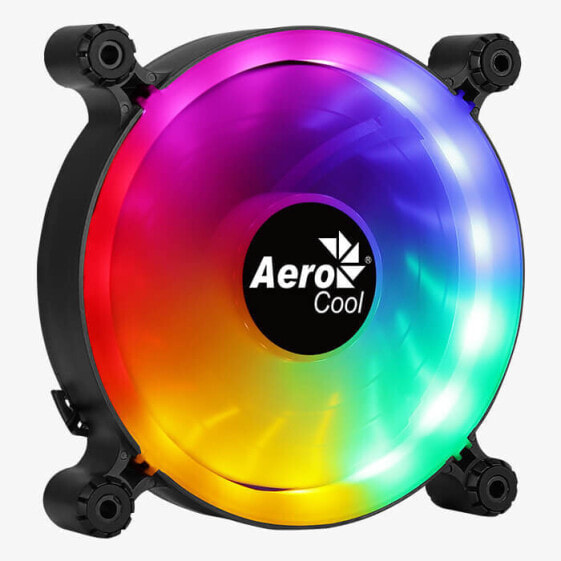 AEROCOOL ADVANCED TECHNOLOGIES Aerocool SPECTRO12 PC Fan 12cm RGB Molex Molex Silent Antivibration Black - Fan - 12 cm - 1000 RPM - 19.6 dB - 35.8 cfm - Black - Translucent