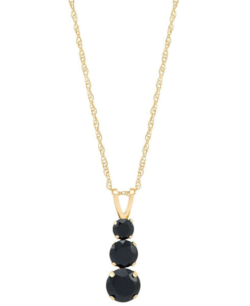 Onyx Graduated 18" Pendant Necklace in 14k Gold