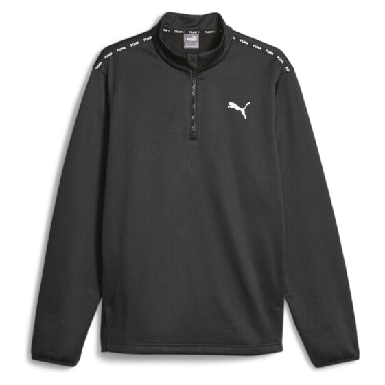 Puma Fit Pwrfleece Quarter Zip Jacket Mens Black Casual Athletic Outerwear 52383