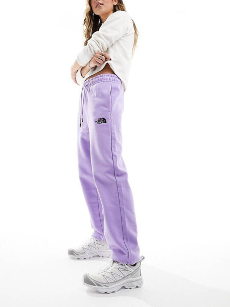 The North Face Essential oversized fleece high waist joggers in purple Exclusive at ASOS