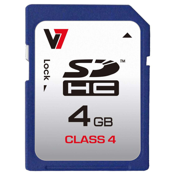 V7 SDHC Memory Card 4GB Class 4 - 4 GB - SDHC - Class 4 - 10 MB/s - 4 MB/s - Multicolour
