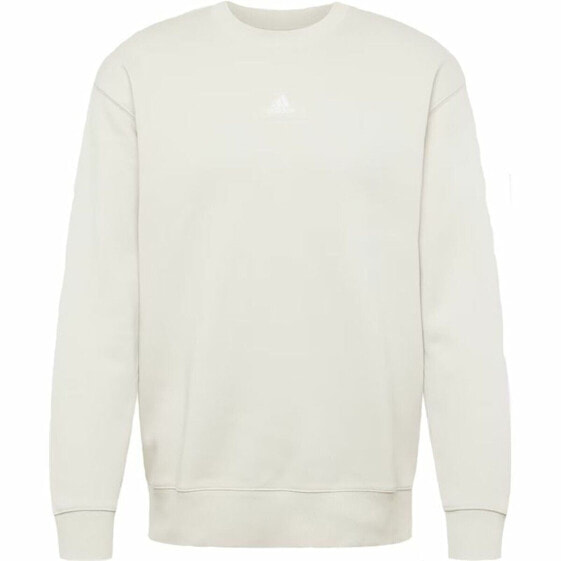 Men’s Sweatshirt without Hood Adidas FeelVivid Drop Shoulder Beige