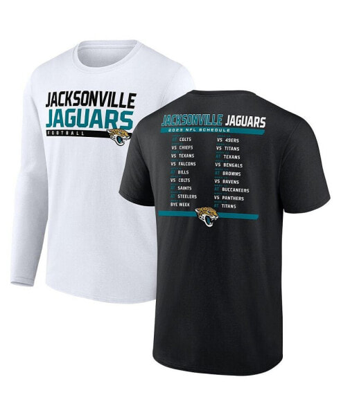 Men's Black, White Jacksonville Jaguars Two-Pack 2023 Schedule T-shirt Combo Set