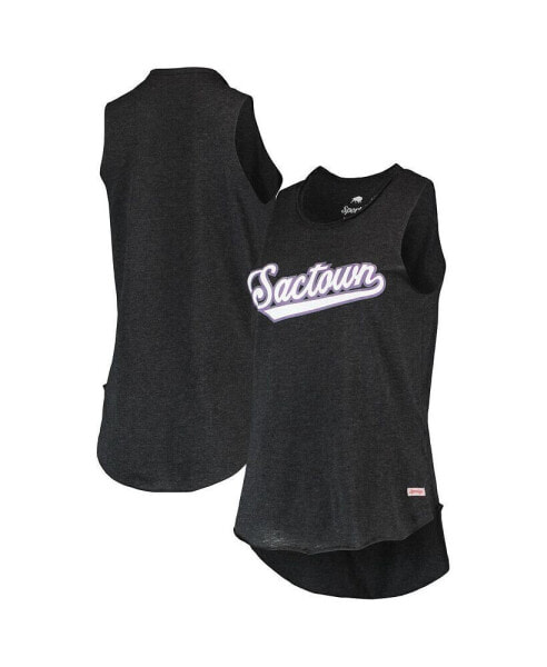 Women's Black Sacramento Kings Sactown Janie Tri-Blend Tank Top