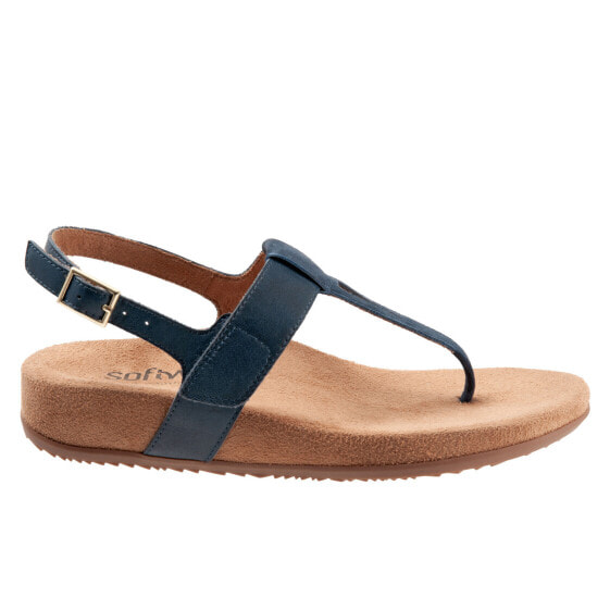 Softwalk Brea S2104-400 Womens Blue Narrow Leather Slingback Sandals Shoes