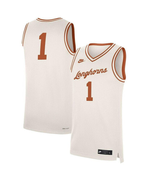 Men's #1 Natural Texas Longhorns Retro Replica Jersey