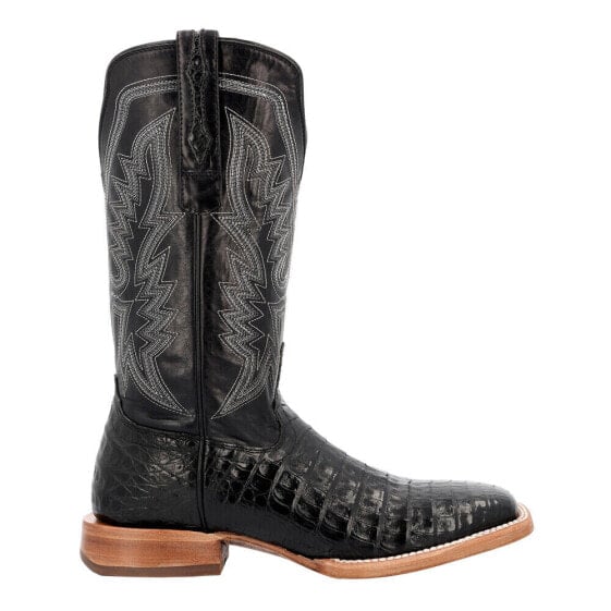Durango Prca Collection Caiman Belly Embroidered Square Toe Cowboy Mens Black D