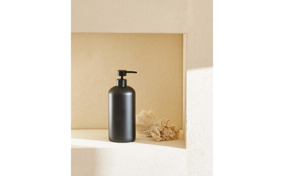 Black resin bathroom soap dispenser