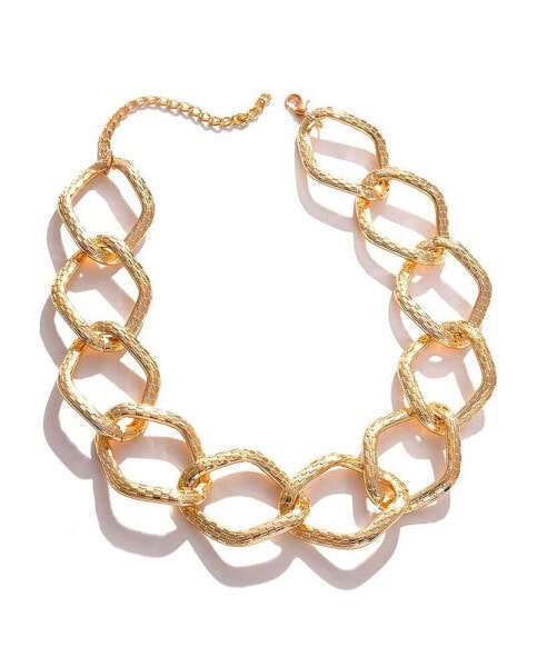 Women's Gold Metallic Chain-link Necklace