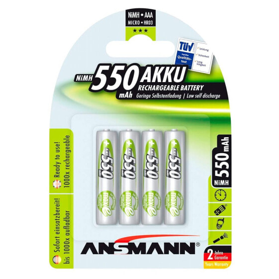 ANSMANN 1x4 MaxE NiMH Rechargeable Micro AAA 550mAh 5030772 Batteries