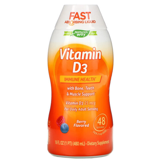 Vitamin D3, Berry, 25 mcg (1,000 IU), 16 fl oz (480 ml)