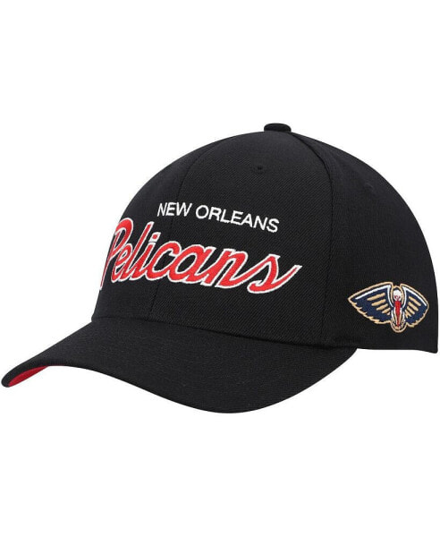 Men's Black New Orleans Pelicans MVP Team Script 2.0 Stretch Snapback Hat