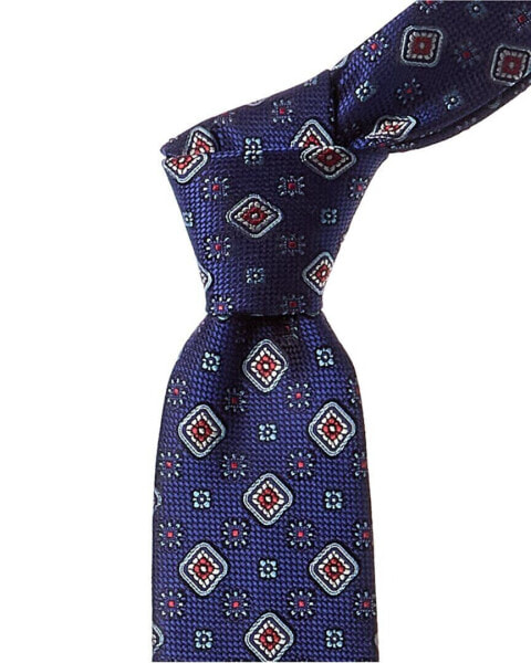 Canali Blue Print Silk Tie Men's Blue Os