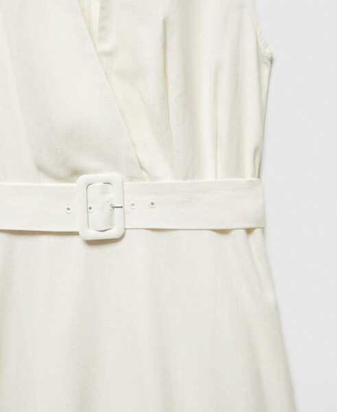 Women's Belt Linen Dress