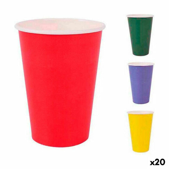 Set of glasses Algon Disposable Cardboard Multicolour 20 Pieces 200 ml (20 Units)
