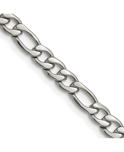 Chisel stainless Steel Polished 6.3mm Figaro Chain Necklace