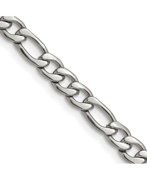 Stainless Steel Polished 6.3mm Figaro Chain Necklace