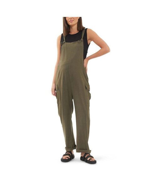 Комбинезон Ripe Maternity Cargo Pocket Linen Jumpsuit Olive