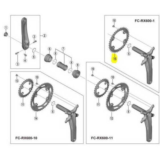 Звезда для велосипеда Shimano GRX RX600 46T (для 46-30T)