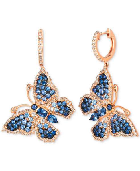 Серьги Le Vian Sapphire & Diamond Butterfly
