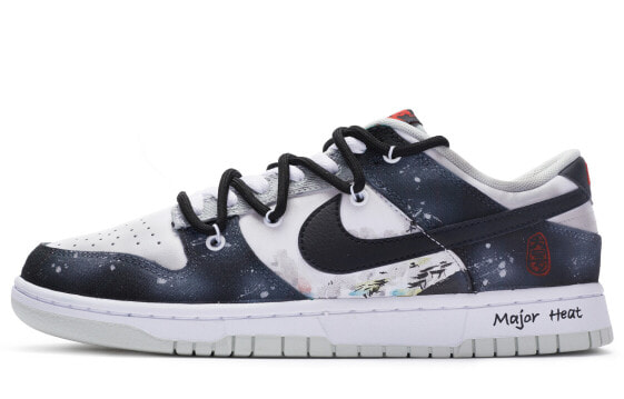 【定制球鞋】 Nike Dunk Low Retro 大暑 节气系列 手绘喷绘 新中式 解构 低帮 板鞋 男款 黑白灰 / Кроссовки Nike Dunk Low Retro DV0827-100